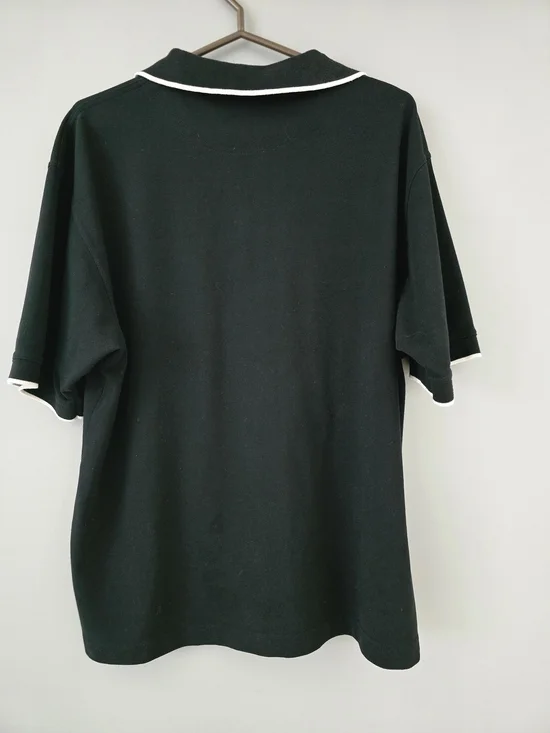 Top-Flite Men's Black Polo Shirt with White Trim - Picture 3 of 3